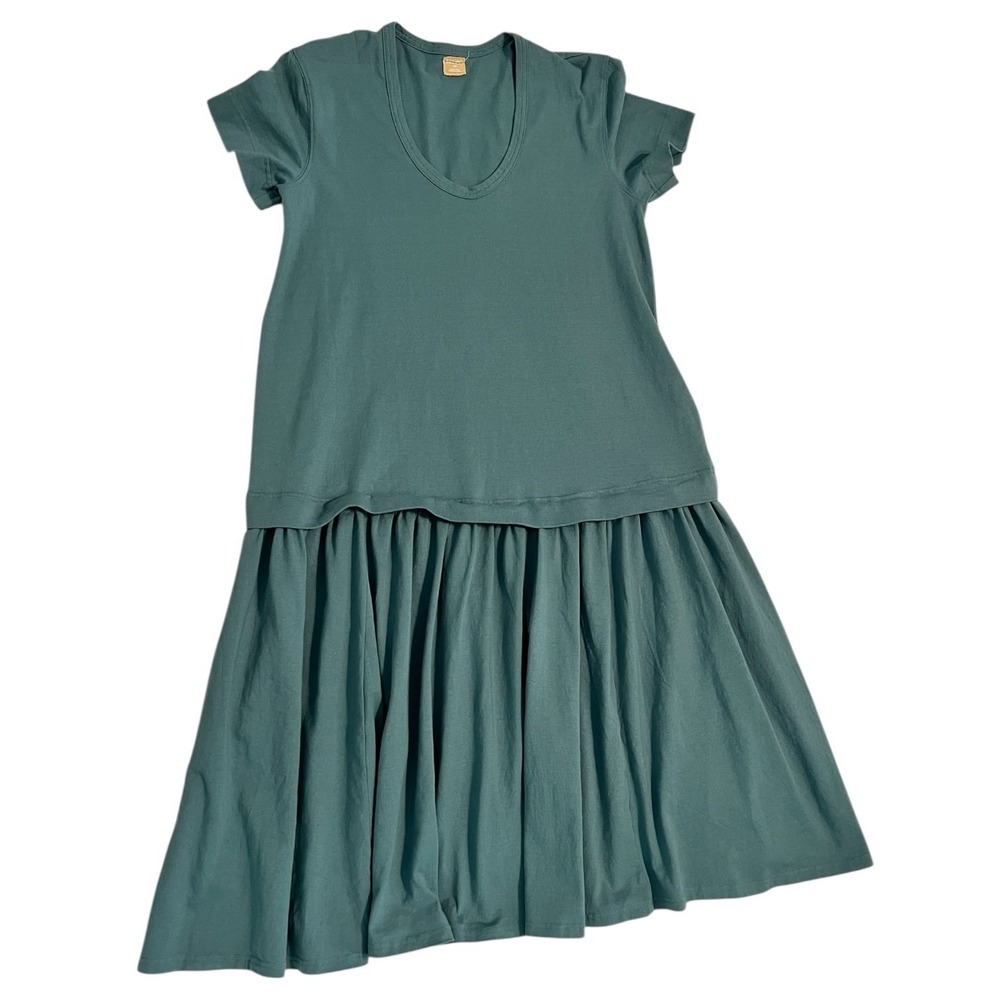 Free People Herron Drop Waist Maxi Dress Small Cotton Tiered Boho Green‎ - Picture 13 of 14